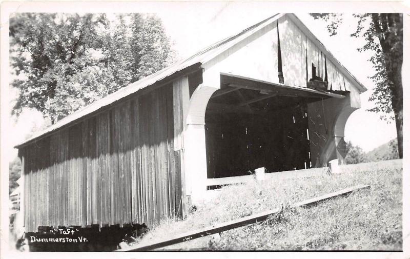 D74/ Dummerston Vermont VT Real Photo RPPC Postcard Covered Bridge c1950s  5