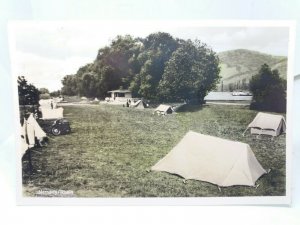 Gasthais Zur Krone Camping  Namedy Rhein Germany Vintage Postcard 1955