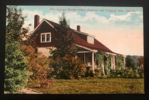 Mint Canada Picture Postcard Native American Calgary Sarcee Indian The Agency