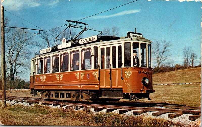 Car 955 Dusseldorf Germany Trolley Museum Railroad Track Postcard VTG UNP McGrew 
