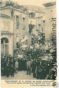 02945  CARTOLINA d'Epoca: SASSO CASTALDA - POTENZA PROCESSIONE