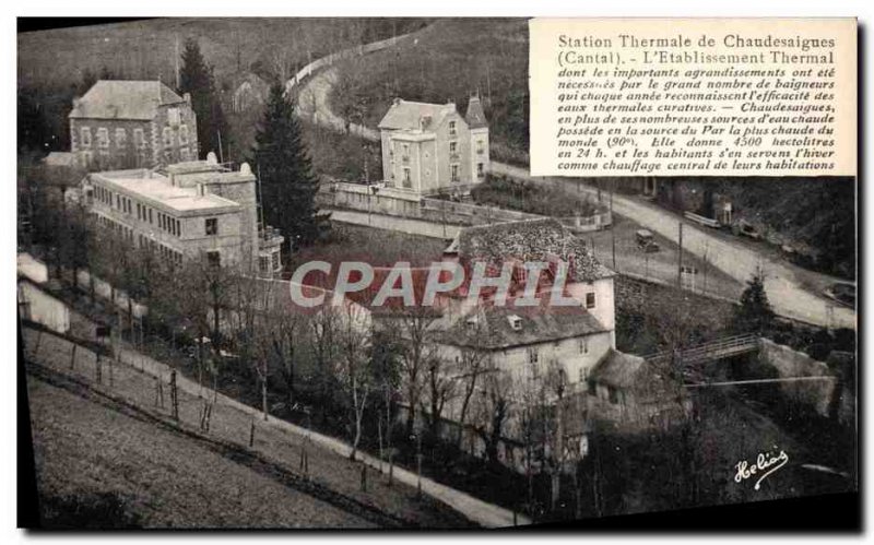 Old Postcard Spa De L & # Chaudesaigues spa 39etablissement