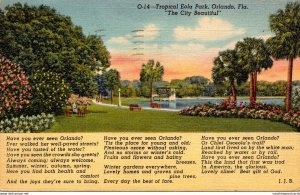 Florida Orlando Tropical Eola Park 1949 Curteich