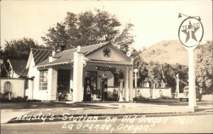 La Grande Oregon OR Heasty's Station Texaco Gas Station Real Photo Postcard