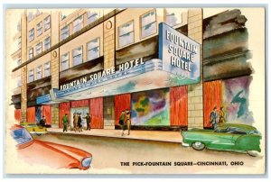 c1950 Pick Fountain Square Hotel Restaurant Building Cincinnati Ohio OH Postcard