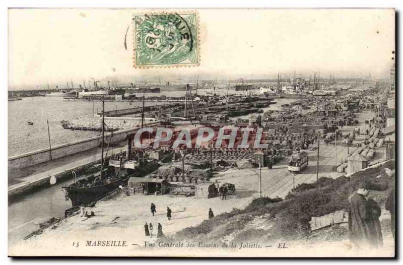Marseille - Generale of view Pools of Joliette - Old Postcard