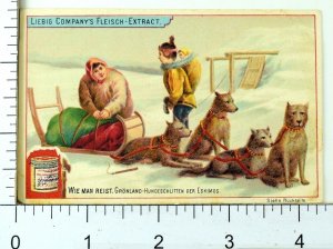 1890's Vaction Travels Greenland Lovely Liebig Victorian 6 Trade Card Set K13