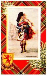 A Highlander Piper, Soldier in Kilt, Bag pipes