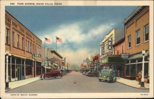 Idaho Falls Idaho ID Park Avenue Classic Car Linen Vintage Postcard