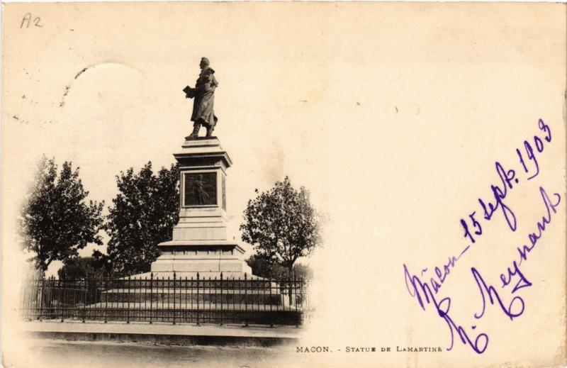 CPA MACON - Statue de Lamartine (637663)