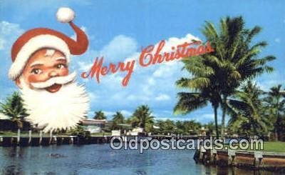 Florida Greeting Santa Claus Chirstmas Carte, Postal Postal 1962 