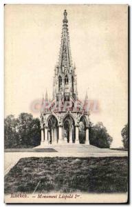 Old Postcard Belgium Laken Monument Leopold 1