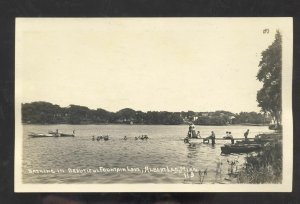 RPPC ALBERT LEA MINNESOTA FOUNTAIN LAKE SWIMMING REAL PHOTO POSTCARD