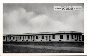 Postcard VA Virginia Beach Hilltop Motor Court Route 164 Roadside AAA 1940s S113