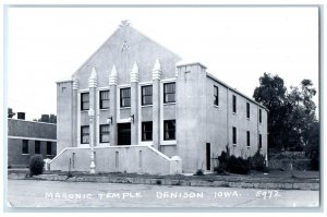 c1950's Masonic Temple Building Denison Iowa IA RPPC Photo Vintage Postcard