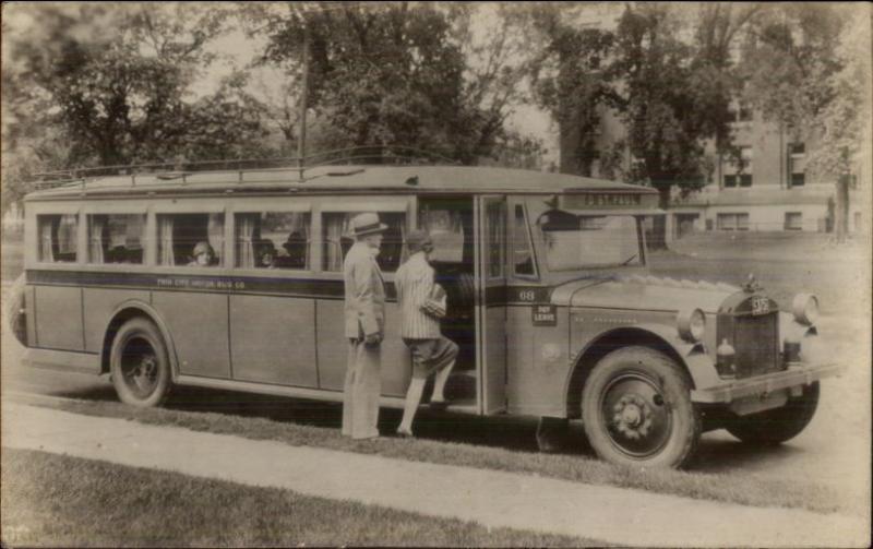 St. Paul MN Bus Twin City Motor Bus Co Close-Up c1920s Real Photo Postcard dcn