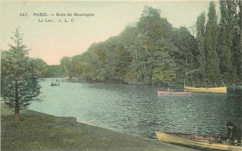 C-1910 France Paris Bois de Boulogne Canoe #247 Postcard 9378