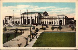 Union Station & Columbus Memorial Fountain Washington DC Postcard PC90