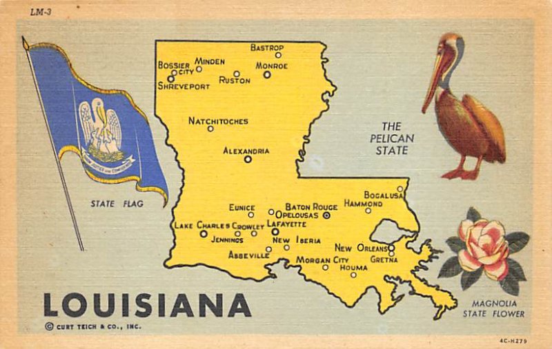 Maps Louisiana USA Unused