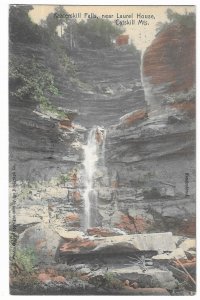 Haines Falls, New York to Sherman TX 1907 Kaaterskill Falls Hand Colored Doremus