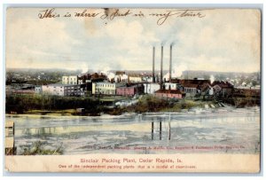 1907 Sinclair Packing Plant Exterior Building Cedar Rapids Iowa Vintage Postcard