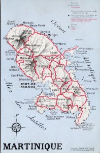 Martinique Map France Unused Firmin Didot Postcard H33