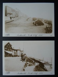 Suffolk 2 x SOUTHWOLD NORTH CLIFF (1) Reproduction Postcards of c1892 by Frith