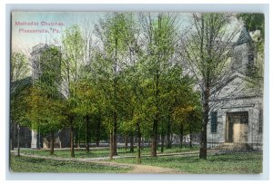 1900's Methodist Church Pleasantville, PA. Postcard F86E