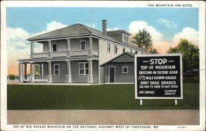 Frostburg Maryland MD Mountain Inn Hotel Big Savage Mtn Vintage Postcard