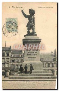 Old Postcard Dunkirk Statue of Jean Bart