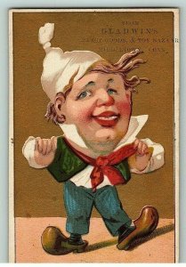 Trade Victorian Card Gladwin's Fancy Goods & Toy Bazaar Middleton Conn  