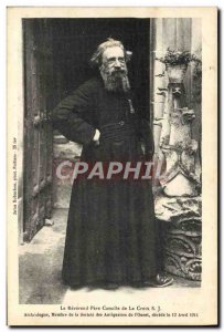 Old Postcard The Reverend Father Camille Cross archaeologist SJ Member of the...