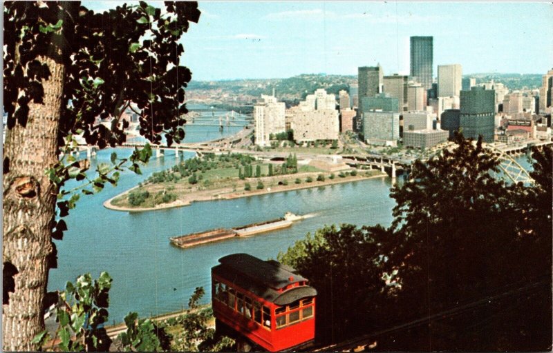 Link Past Duquesne Incline PA Pennsylvania Postcard PM Cancel WOB Note VTG 