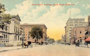 Postcard Main Street, Looking North in South Bend, Indiana~126728