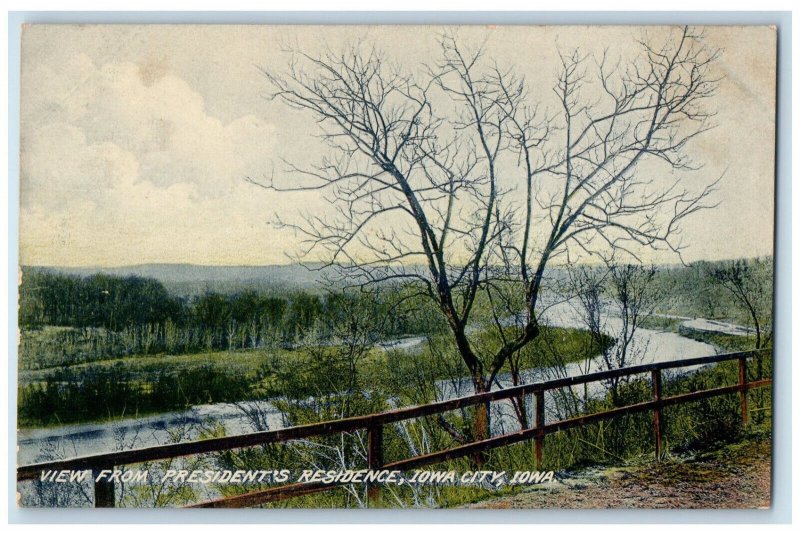 Scenic View From President's Residence Iowa City, Iowa IA Vintage Postcard 