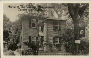 Cambridge MA Home of Village Blacksmith Real Photo Postcard