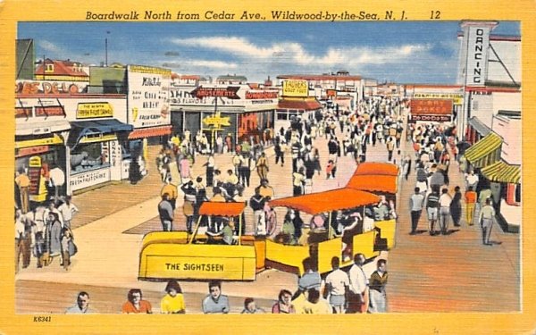 Boardwalk North from Cedar Ave. in Wildwood-by-the Sea, New Jersey