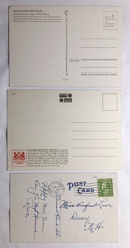 Vintage Postcard Lot of 16 European Interest Sites Color and Black/White RPPC
