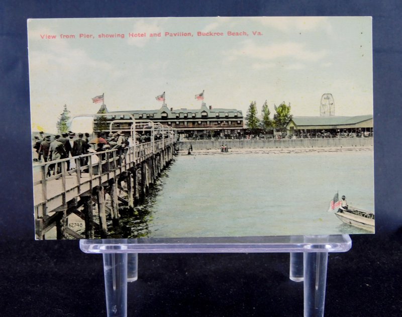 Buckroe Beach, VA - Pier showing the Hotel and Pavilion - Virginia