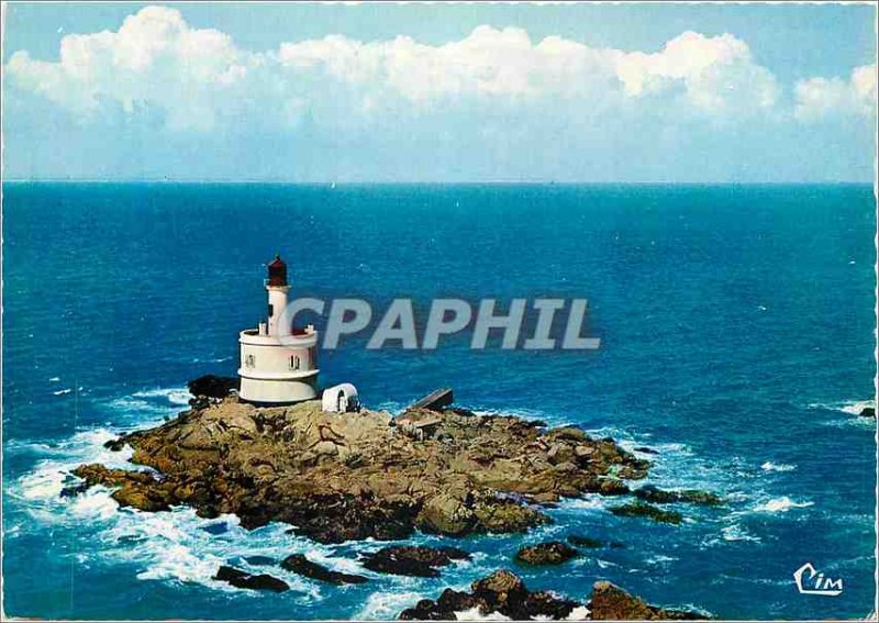 Modern Postcard Quiberon (Morbihan) aerial view Lighthouse Teignouse