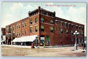 c1911 Aberdeen South Dakota SD Vintage Postcard Ward Hotel Front Building Posted