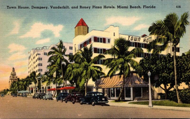 Florida Miami Beach Town House Dempsey Vanderbilt and Roney Plaza Hotels