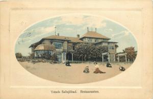 Vintage Postcard; Sweden, Ystads Saltsjöbad Restaurant posted 1912