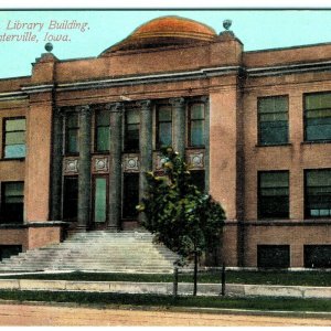 c1910s Centerville, IA Library Building Litho Photo Postcard Carkner Mystic A25