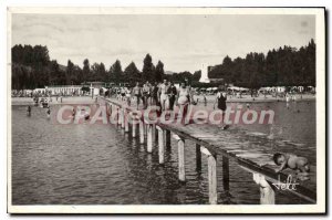 Old Postcard The beach of Aix les Bains