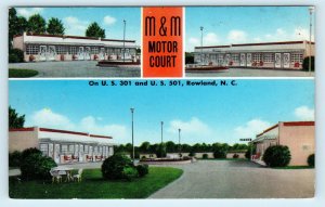 ROWLAND, NC North Carolina ~ M & M MOTOR COURT  c1950s Roadside  Postcard