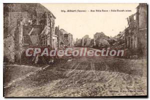 Postcard Old Albert Rue Felix Faure