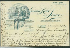 LIB883 - vintage postcard - AOSTA St. VINCENT - ADVERTISING 1905 Hotel-