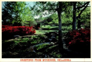 Oklahoma Greetings From Muskogee Showing Honor Heights Park