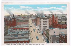 Business District Panorama Butte Montana 1920c postcard